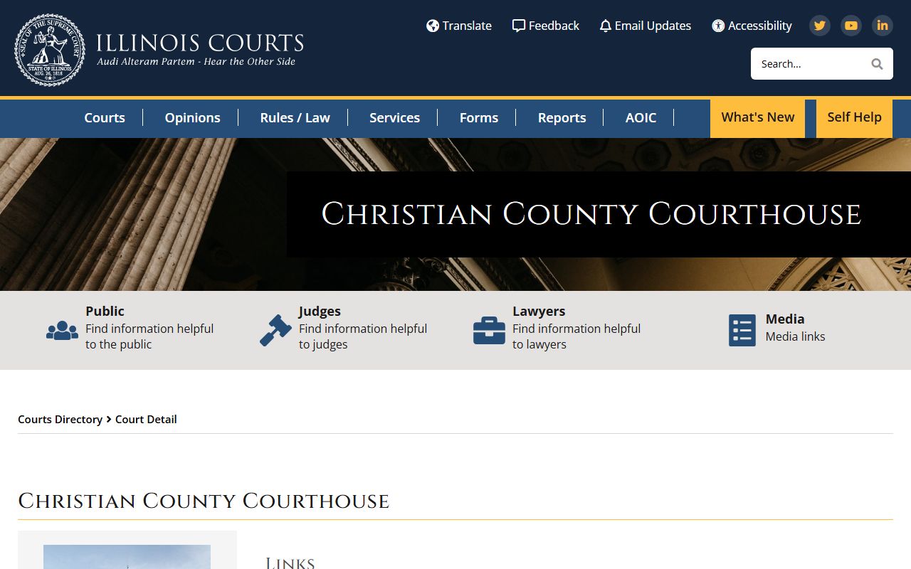 Christian County courthouse court records after arrest directory