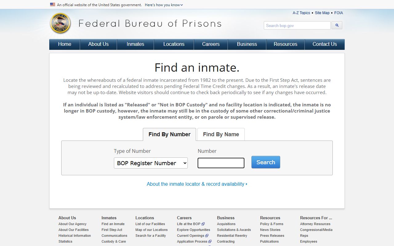 Federal BOP locator fields compared with Christian County jail mugshots
